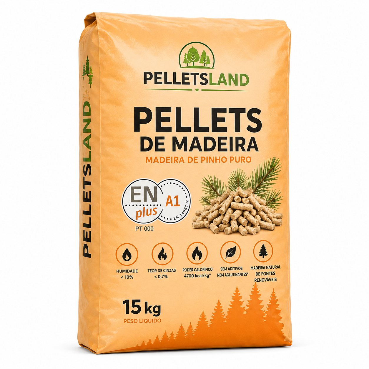 Pellets de Madeira PELLETSLAND ENplus A1 – 100 Sacos de 15 kg – 1500 kg - Image 2